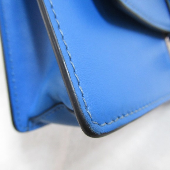 Prada Studded Shoulder Bag Saffiano Leather Blue - Picture 9 of 10